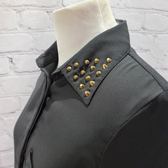 Glamdollz black long sleeve button down - Picture 4 of 14